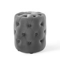 Modway Furniture Amour Tufted Button Round Performance Velvet Ottoman Gray EEI-3778-GRY